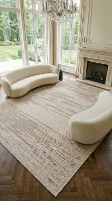 Armoni Açık Kahverengi Kaydırmaz Taban, Robot Süpürgeye Uyumlu Kolay Temizlenebilir Mutfak, Koridor Halısı RP 65 - 5