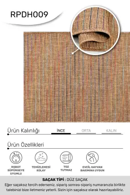 Armoni Açık Kahverengi Kaydırmaz Taban, Robot Süpürgeye Uyumlu Kolay Temizlenebilir Mutfak, Koridor Halısı RP 65 - 21