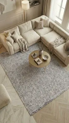 Armoni Gri Kaydırmaz Taban Robot Süpürgeye Uyumlu Kolay Temizlenebilir Mutfak, Koridor Halısı RP 76 - 1