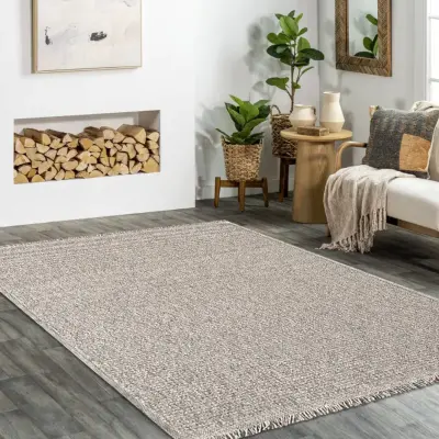 Armoni Gri/Bej Kaydırmaz Taban Robot Süpürgeye Uyumlu Kolay Temizlenebilir Mutfak, Koridor Halısı RP 77 - 2