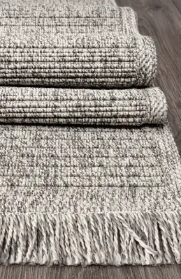 Armoni Gri/Bej Kaydırmaz Taban Robot Süpürgeye Uyumlu Kolay Temizlenebilir Mutfak, Koridor Halısı RP 77 - 7