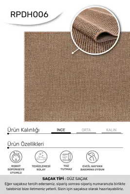 Armoni Kahve/Siyah Kaydırmaz Taban, Robot Süpürgeye Uyumlu Kolay Temizlenebilir Mutfak, Koridor Halısı RP 62 - 2