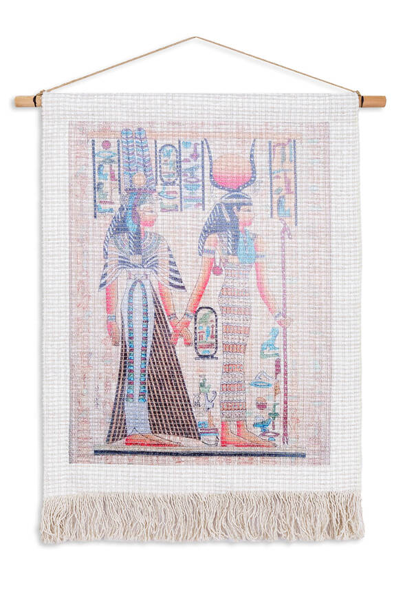Özel Tasarım Dekoratif Antik Mısır WLL 49 Kumaş Tablo (60x85 cm) - 2