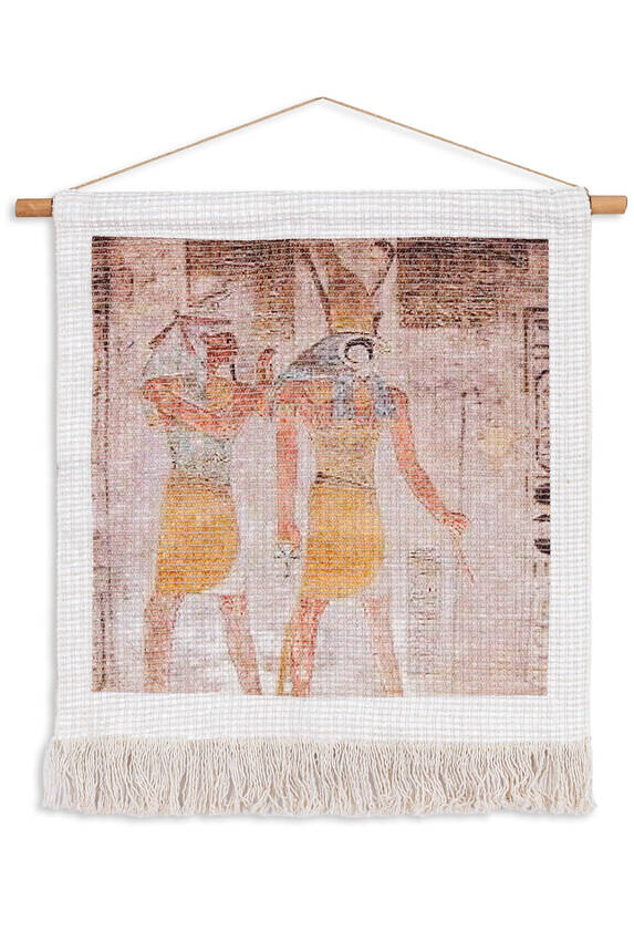 Özel Tasarım Dekoratif Antik Mısır WLL 53 Kumaş Tablo (65X75 cm) - 5