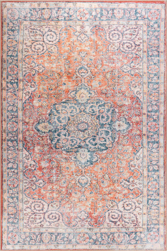 Blues Vintage Desenli Dokuma Taban Dekoratif Renkli Halı AL 418 - 2