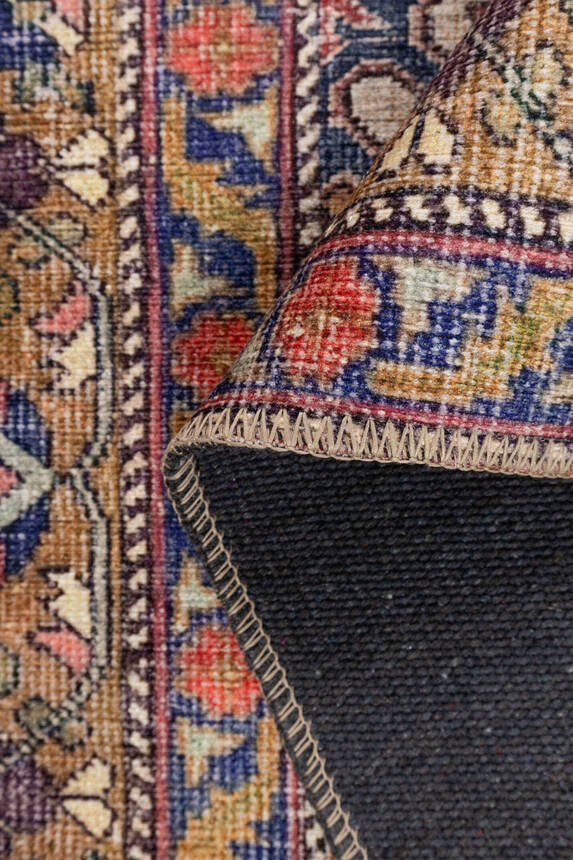 Blues Vintage Desenli Dokuma Taban Dekoratif Renkli Halı AL 430 - 4