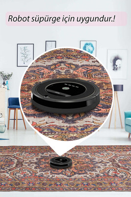 Blues Vintage Desenli Dokuma Taban Dekoratif Renkli Halı AL 430 - 6