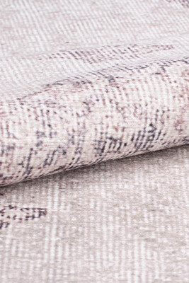 Outlet 75x150 Dorian Eskitme Desenli Dokuma Taban Dekoratif Bej Halı AL-330 - 6