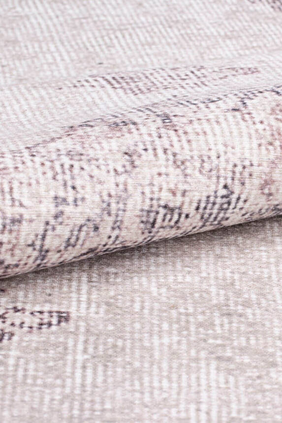 Outlet 75x150 Dorian Eskitme Desenli Dokuma Taban Dekoratif Bej Halı AL-330 - 6