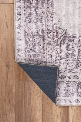 Outlet 75x150 Dorian Eskitme Desenli Dokuma Taban Dekoratif Bej Halı AL-330 - 5