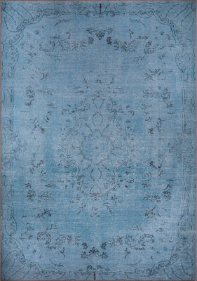 Dorian Eskitme Desenli Dokuma Taban Dekoratif Mavi Halı AL 39 - 2