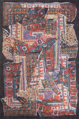 Dorian Eskitme Desenli Dokuma Taban Dekoratif Renkli Halı AL 364 - 2