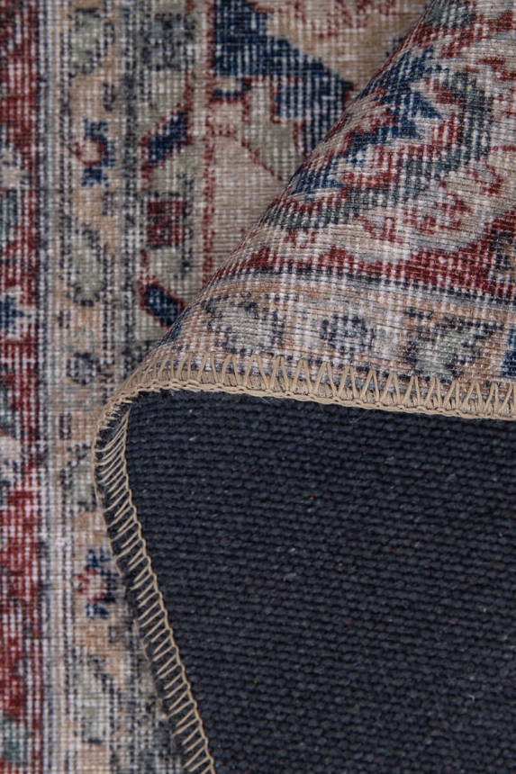 Folk Vintage Desenli Dokuma Taban Dekoratif Lacivert / Bordo Halı BA 46 - 5