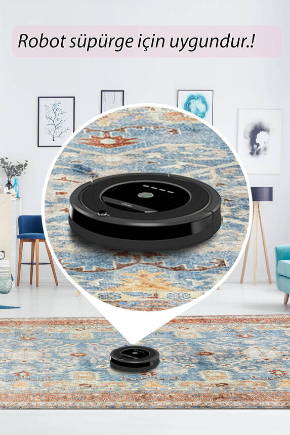 Artloop Fuga Yumuşak Dokulu Çok Renkli Vintage Desenli Halı KA 02 - 6