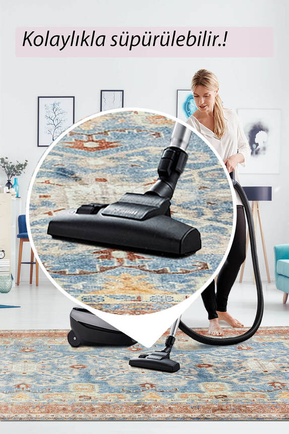 Artloop Fuga Yumuşak Dokulu Çok Renkli Vintage Desenli Halı KA 02 - 7
