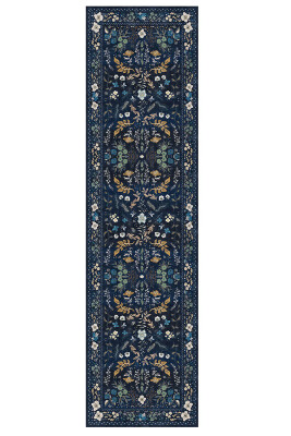 Artloop Fuga Yumuşak Dokulu Lacivert Çiçekli Modern Desenli Halı KA 05 - 6