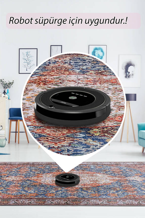 Artloop Fuga Yumuşak Dokulu Renkli Vintage Desenli Halı KA 06 - 6