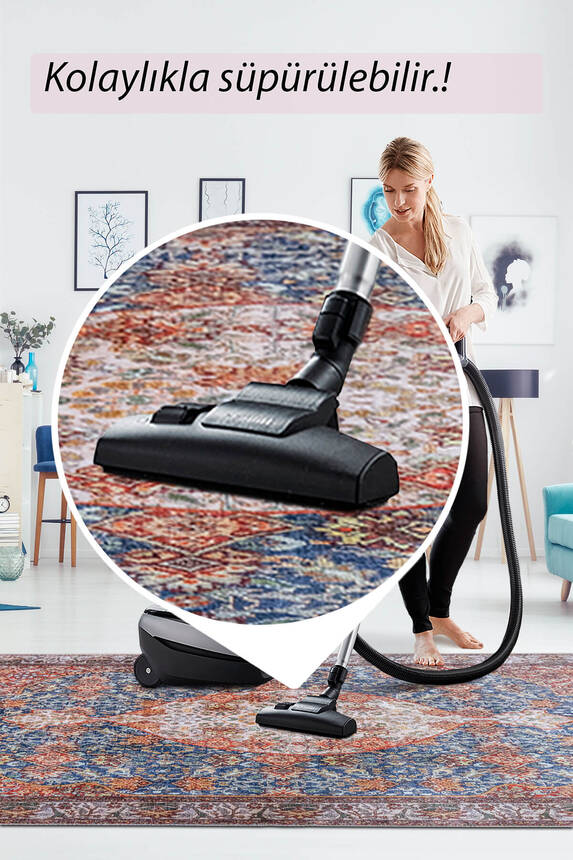 Artloop Fuga Yumuşak Dokulu Renkli Vintage Desenli Halı KA 06 - 7