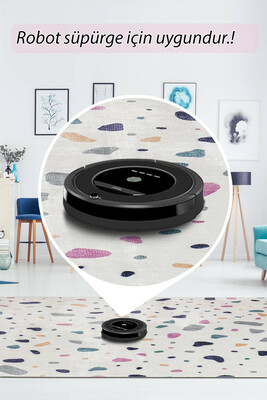 Artloop Fuga Yumuşak Dokulu Beyaz Modern Desenli Halı KA 07 - 6