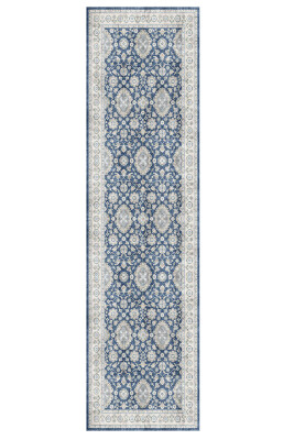 Artloop Fuga Yumuşak Dokulu Lacivert Vintage Desenli Halı KA 08 - 6