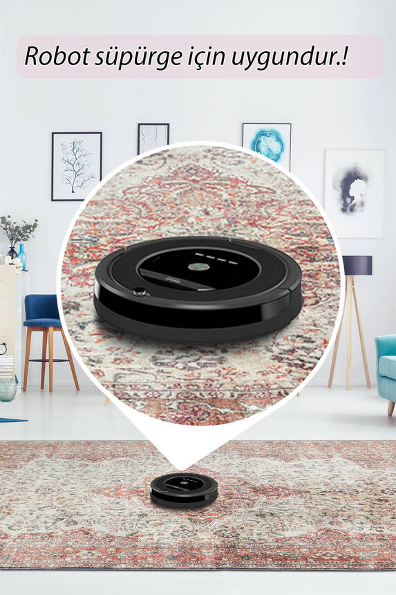 Artloop Fuga Yumuşak Dokulu Renkli Vintage Desenli Halı KA 09 - 6