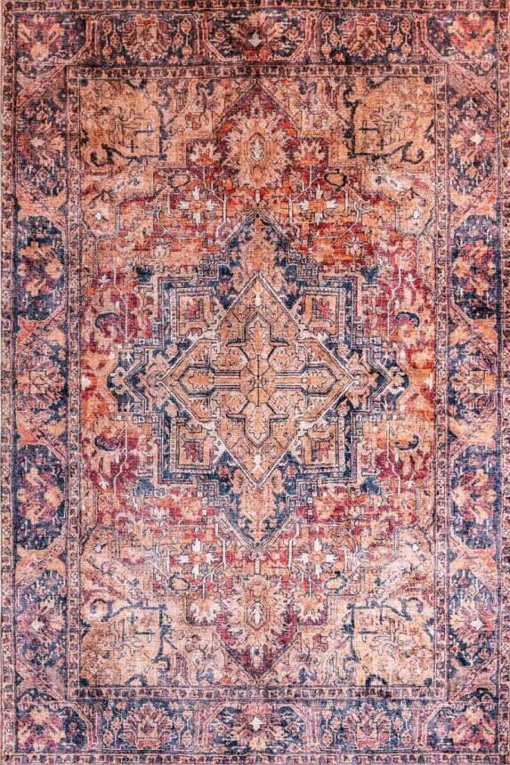 Artloop Fuga Yumuşak Dokulu Kahverengi Vintage Desenli Halı KA 11 - 2