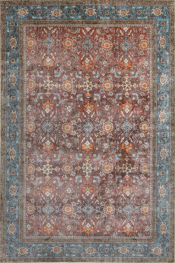Artloop Fuga Yumuşak Dokulu Çok Renkli Vintage Desenli Halı KA 12 - 2