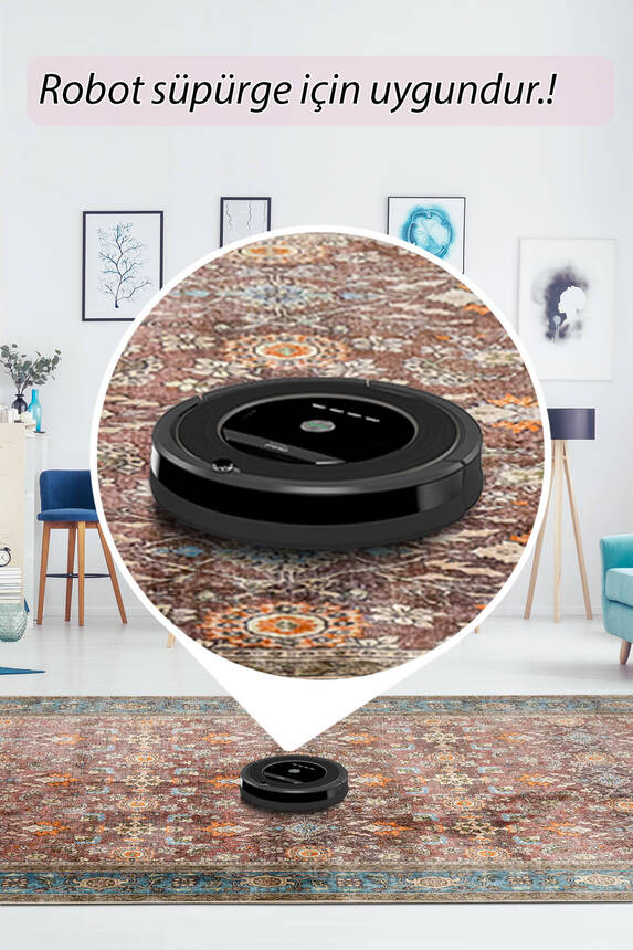 Artloop Fuga Yumuşak Dokulu Çok Renkli Vintage Desenli Halı KA 12 - 6