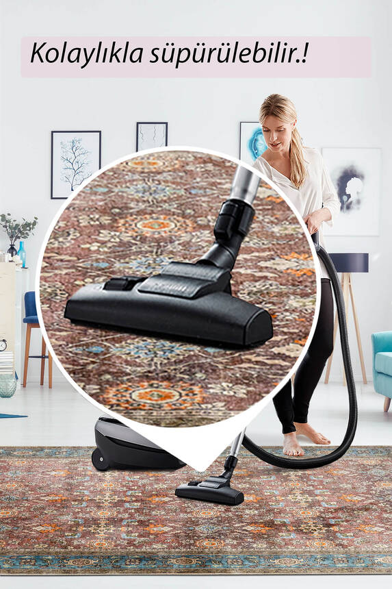Artloop Fuga Yumuşak Dokulu Çok Renkli Vintage Desenli Halı KA 12 - 7