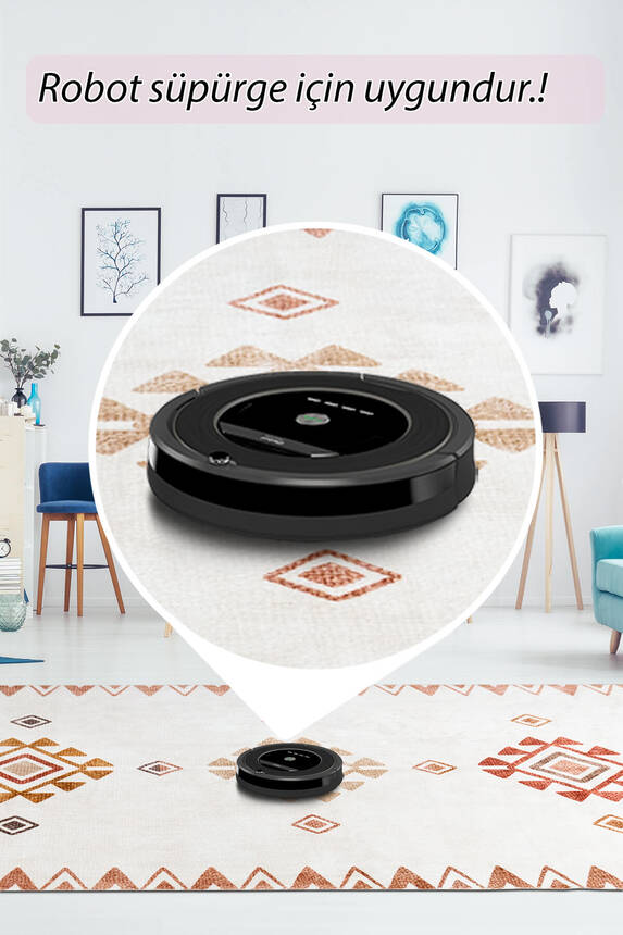 Artloop Fuga Yumuşak Dokulu Beyaz Modern Desenli Halı KA 14 - 6