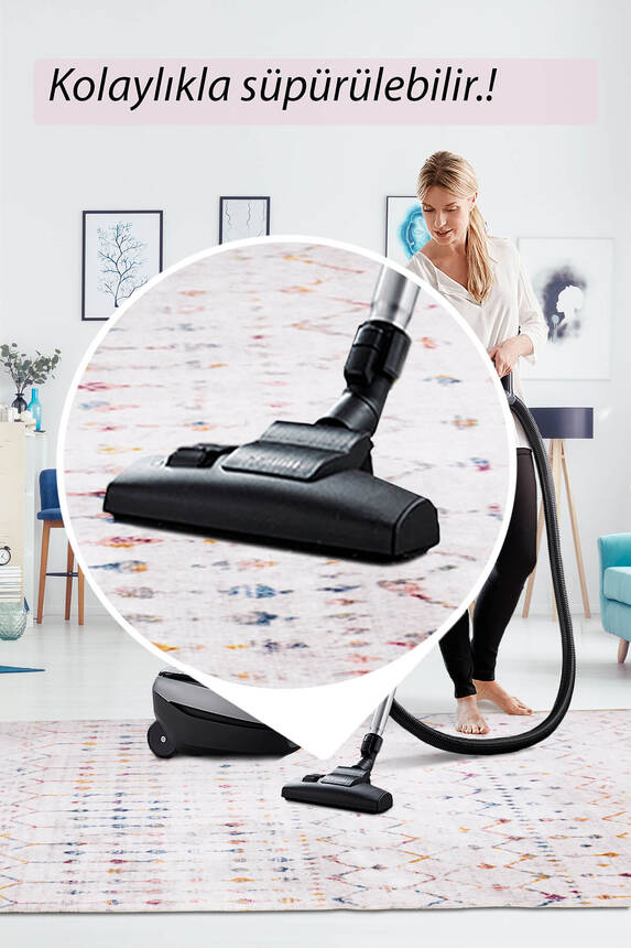 Artloop Fuga Yumuşak Dokulu Beyaz Modern Desenli Halı KA 16 - 7