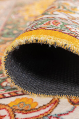 Artloop Fuga Yumuşak Dokulu Sarı Vintage Desenli Halı KA 17 - 3