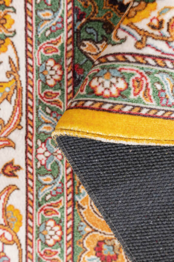Artloop Fuga Yumuşak Dokulu Sarı Vintage Desenli Halı KA 17 - 5