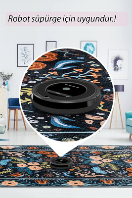 Artloop Fuga Yumuşak Dokulu Çok Renkli Çiçek Desenli Halı KA 19 - 6