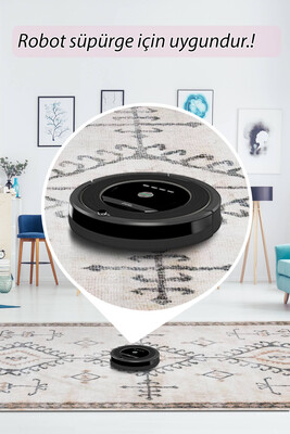 Artloop Fuga Yumuşak Dokulu Beyaz Vintage Desenli Halı KA 21 - 6