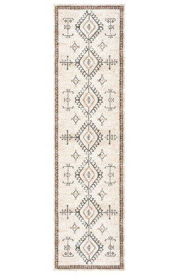Artloop Fuga Yumuşak Dokulu Beyaz Vintage Desenli Halı KA 21 - 6
