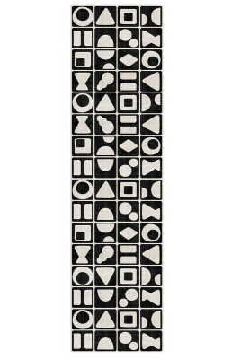 Artloop Fuga Yumuşak Dokulu Siyah/Beyaz Modern Desenli Halı KA 22 - 6
