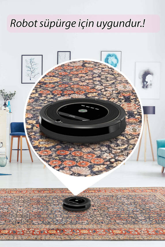 Artloop Fuga Yumuşak Dokulu Çok Renkli Vintage Desenli Halı KA 28 - 6