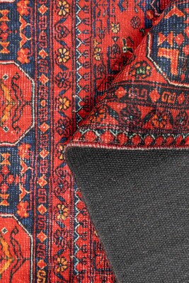 Outlet 150X150 Kare Artloop Fuga Yumuşak Dokulu Kırmızı Afgan Desenli Halı KA-29 - 3
