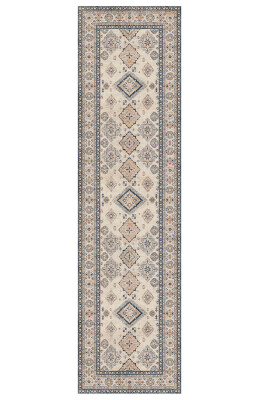 Artloop Fuga Yumuşak Dokulu Bej/Mavi Vintage Desenli Halı KA 30 - 6