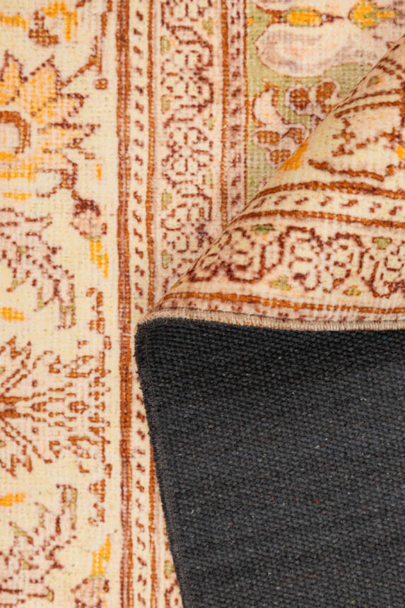 Artloop Fuga Yumuşak Dokulu Sarı Vintage Desenli Halı KA 31 - 4