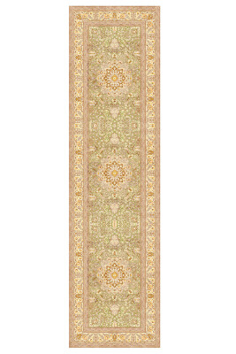 Artloop Fuga Yumuşak Dokulu Sarı Vintage Desenli Halı KA 31 - 6