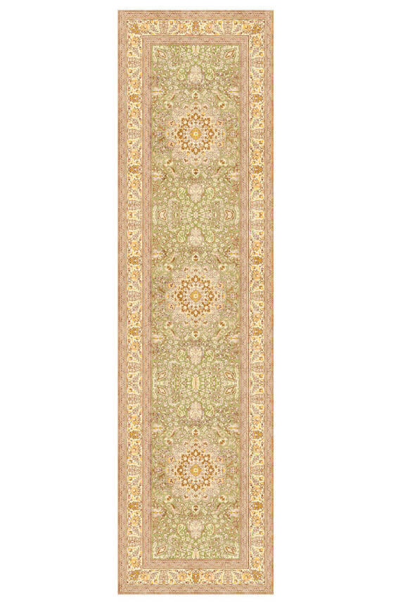 Artloop Fuga Yumuşak Dokulu Sarı Vintage Desenli Halı KA 31 - 6