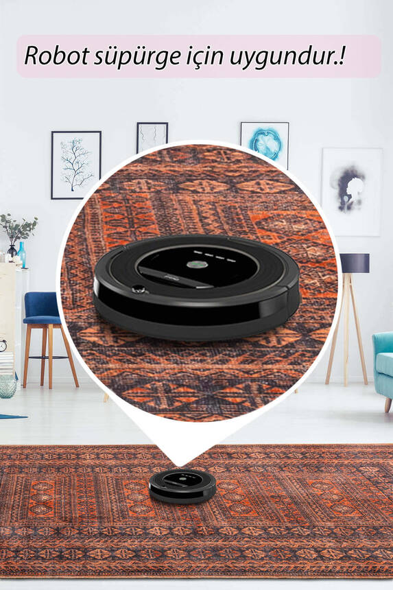 Artloop Fuga Yumuşak Dokulu Kahverengi Etnik Desenli Halı KA 33 - 6