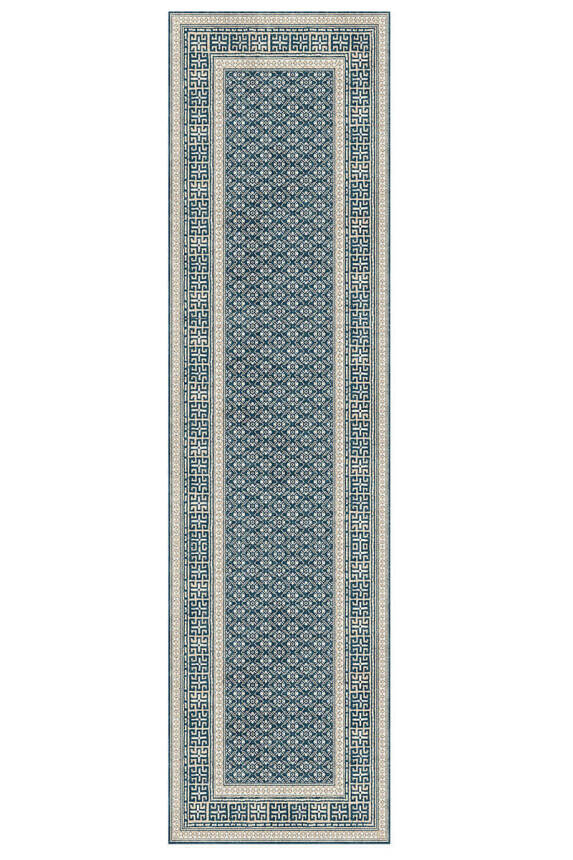 Artloop Fuga Yumuşak Dokulu Mavi Klasik Desenli Halı KA 35 - 6