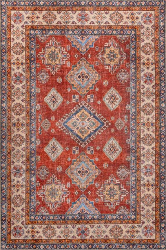 Artloop Fuga Yumuşak Dokulu Kırmızı Vintage Desenli Halı KA 38 - 2