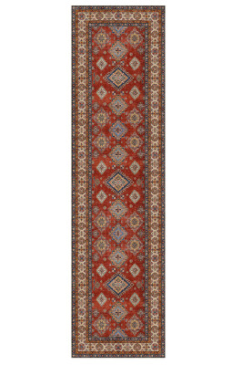 Artloop Fuga Yumuşak Dokulu Kırmızı Vintage Desenli Halı KA 38 - 6
