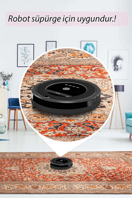 Artloop Fuga Yumuşak Dokulu Kırmızı Vintage Desenli Halı KA 40 - 6