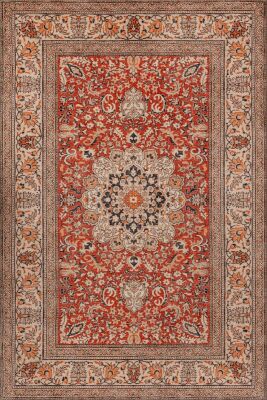 Artloop Fuga Yumuşak Dokulu Kırmızı Vintage Desenli Halı KA 40 - 2