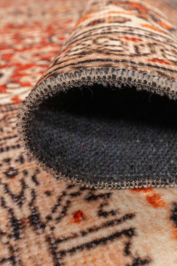 Artloop Fuga Yumuşak Dokulu Kırmızı Vintage Desenli Halı KA 40 - 4